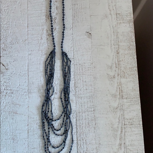NWOT Multi Layered Grey Bead Necklace - Picture 5 of 5